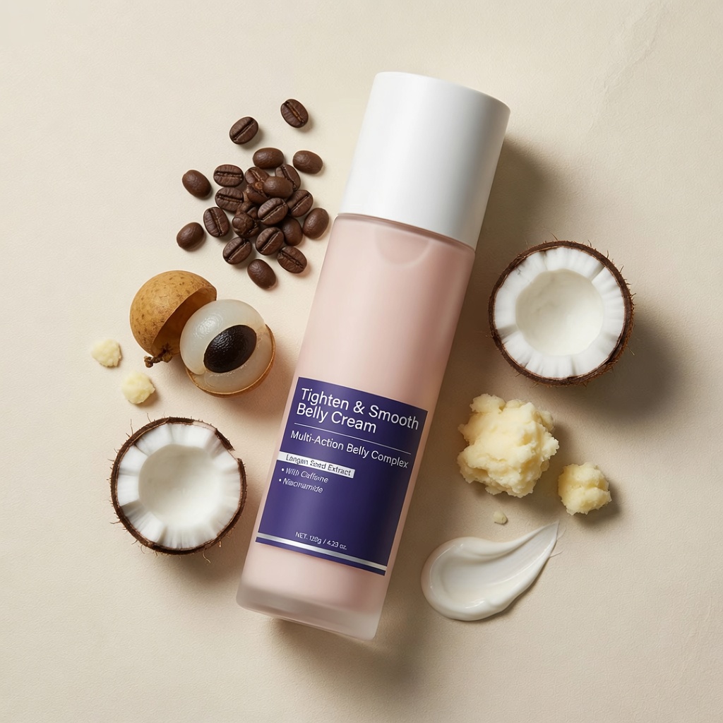 Tighten & Smooth Belly Cream with ingredients