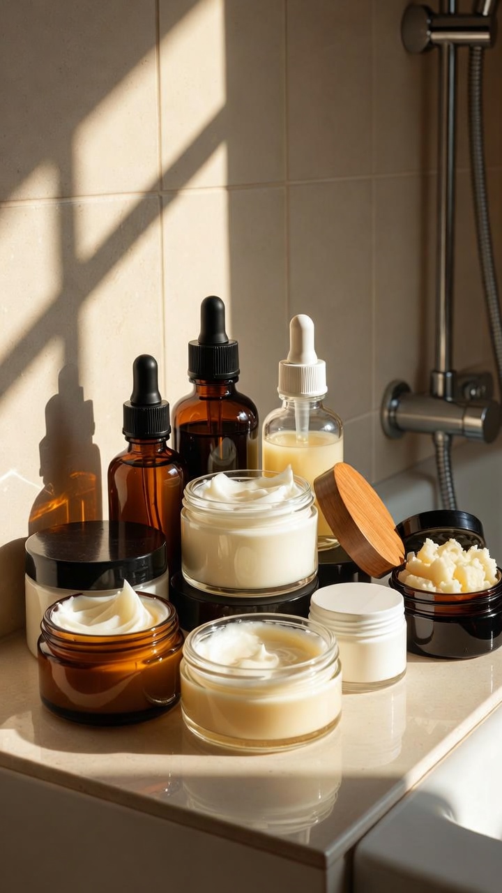 Failed skincare products on shelf